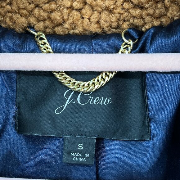 J. Crew Teddy Sherpa Coat Brown Long Cozy Winter Fall Coat Small - Picture 5 of 15